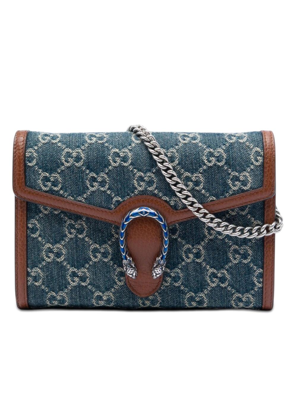 Gucci Dionysus Chain Wallet Gg Denim #375930G10B
